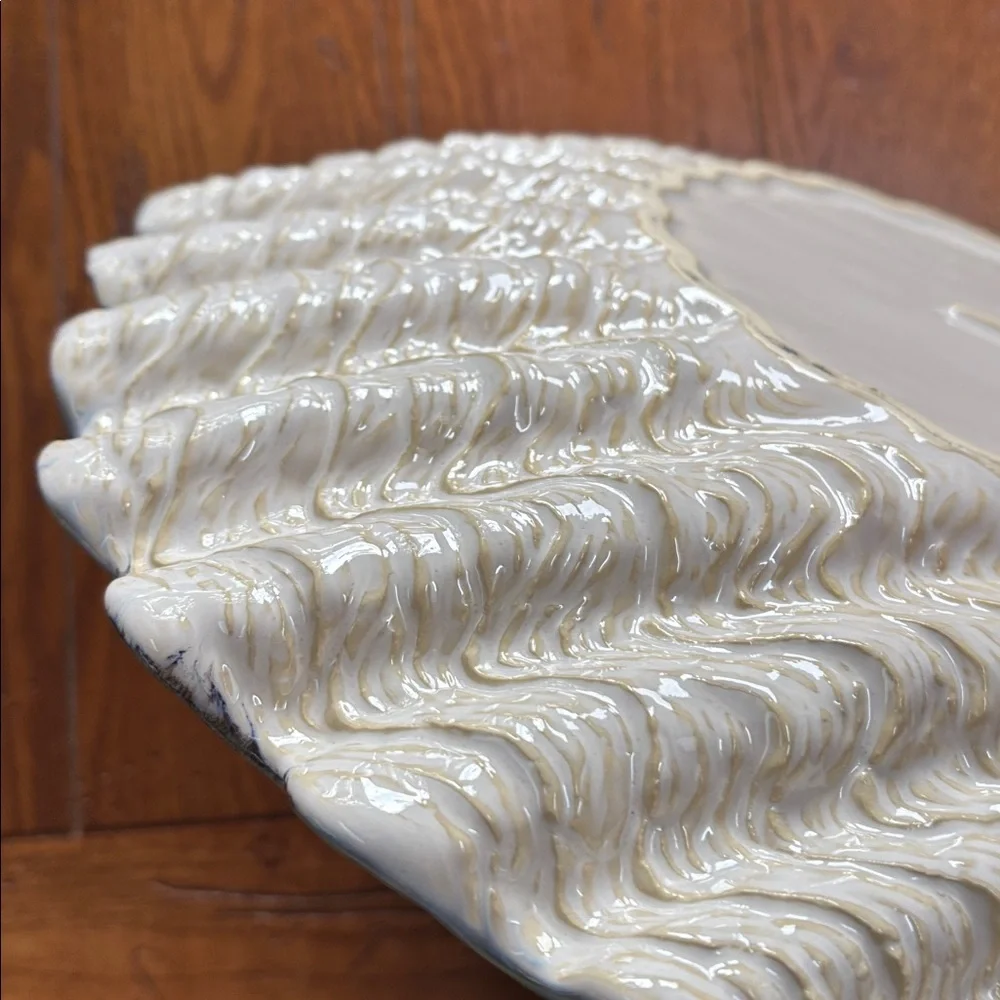 Pottery Barn Under the Sea Scallop Shell Platter Large Plate Clam Ivory 15